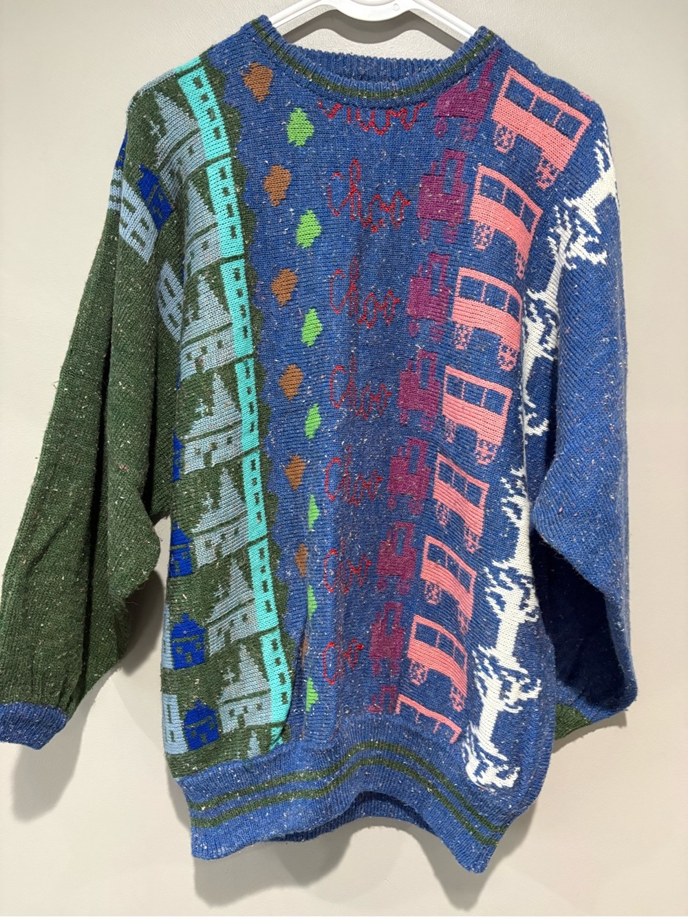 VTG St. Lazare Novelty Train Knit Sweater OS